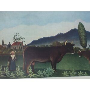 Landscape with Cattle Print Vintage Henri Rousseau 25502